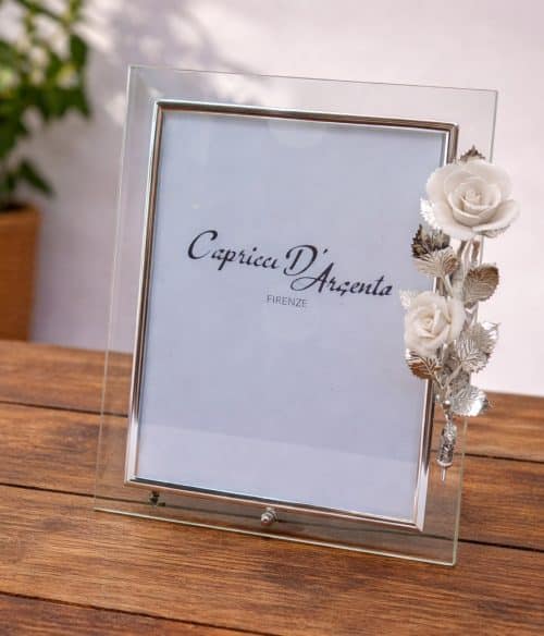 Cornice in vetro e argento