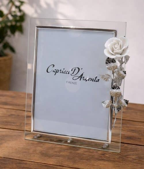 Cornice in vetro e argento