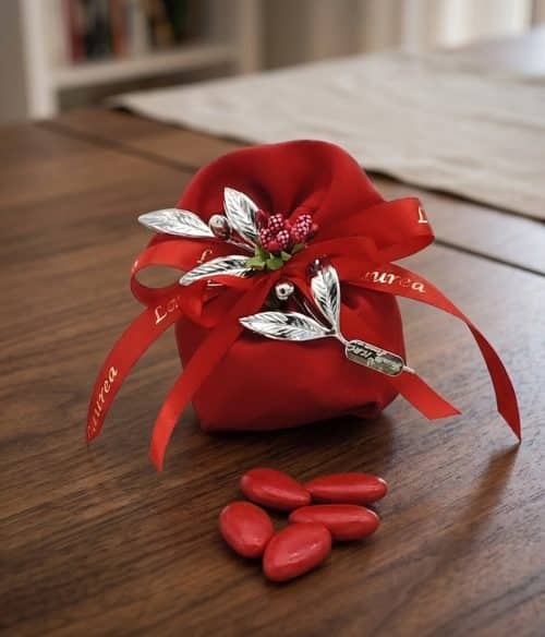 Bomboniera laurea con olivo argento