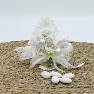 Bomboniera cresima con rosa