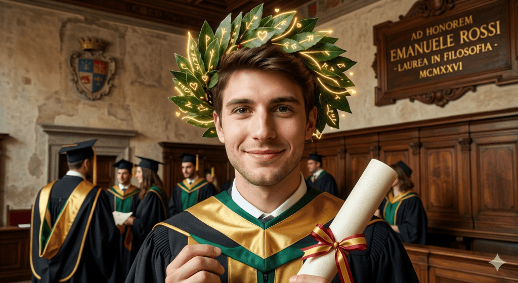 corona di alloro per la laurea
