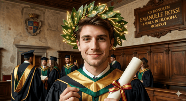 corona di alloro per la laurea