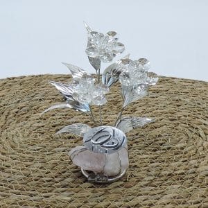 Regalo matrimonio con fiori in cristallo