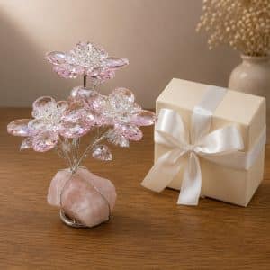 idea regalo con fiori in cristallo