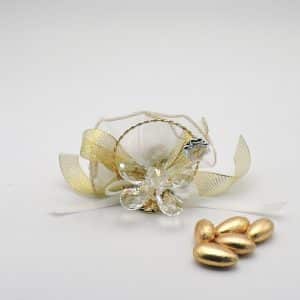 Bomboniera 50° anniversario di matrimonio con fiore in cristallo