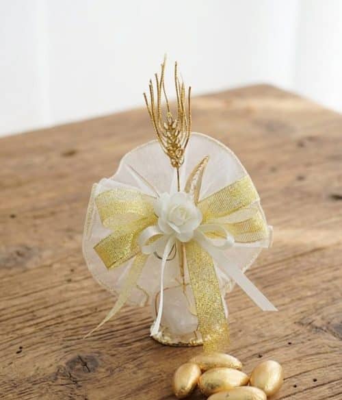 Bomboniera con spiga di grano oro