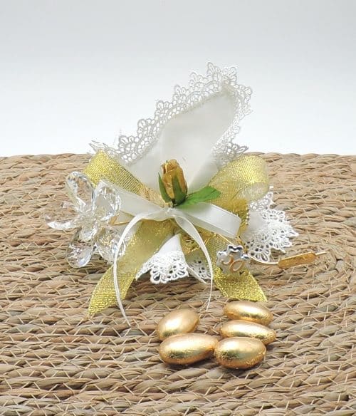 Bomboniera fiore in cristallo per nozze d'oro