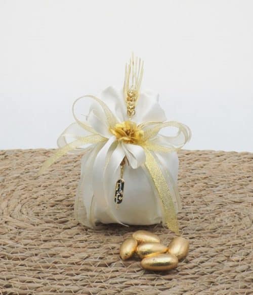 Bomboniera nozze d'oro con spiga dorata
