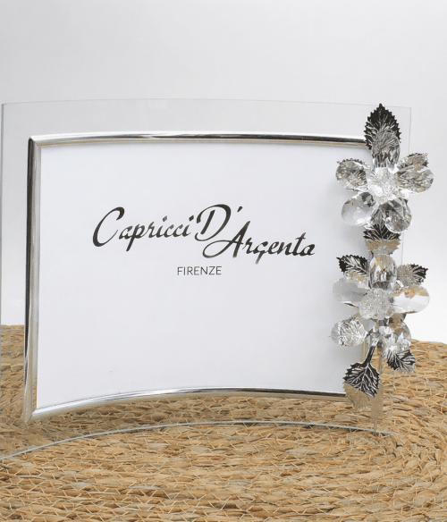 Cornice con doppio fiore in cristallo