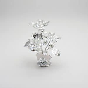 Regalo anniversario con fiori in cristallo