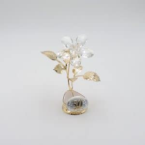 Regalo nozze d'oro con fiore in cristallo