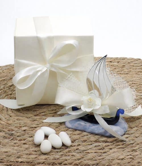 Bomboniera barca a vela artigianale