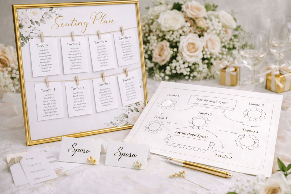 seating plan di matrimonio
