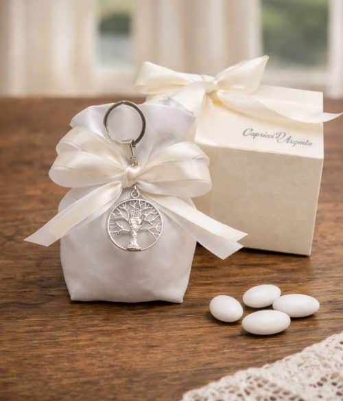 Bomboniera comunione con portachiavi albero della vita