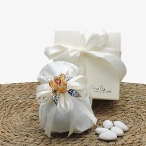 Bomboniera con orchidea in vetro