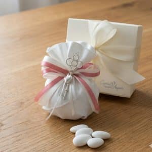 Bomboniera matrimonio con chiave portafortuna