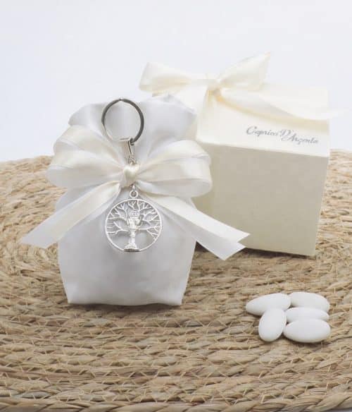 Bomboniera con portachiavi albero della vita e calice