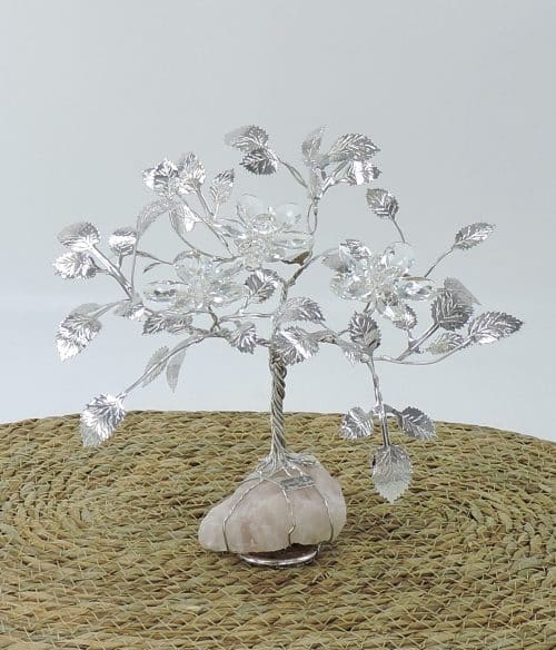 Albero con fiori in cristallo