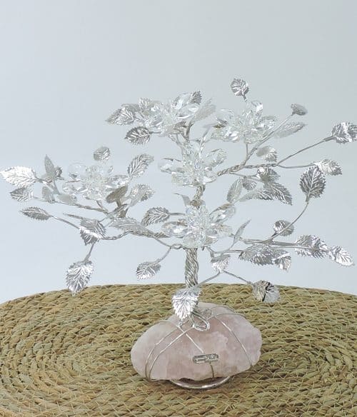 Albero decorativo con fiori in cristallo