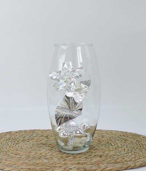 Vaso con cristallo per nozze d'Argento