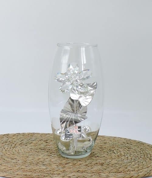 Vaso con cristallo per nozze di Diamante