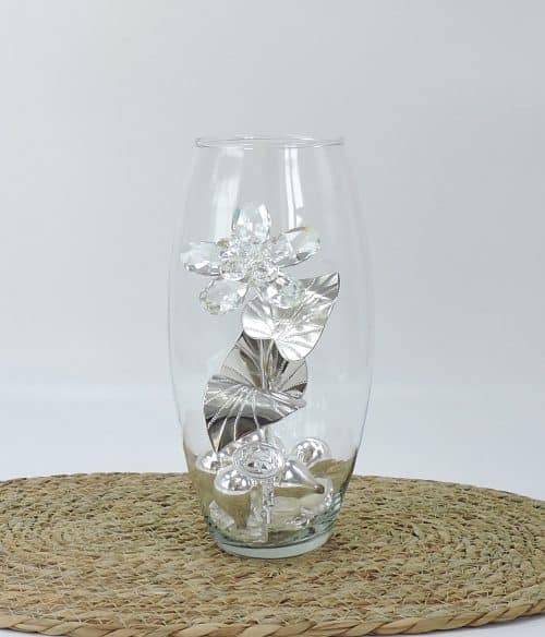Vaso per regalo matrimonio con fiore cristallo