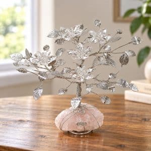 albero della vita fatto a amano con fiori in cristallo