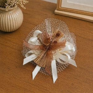 Bomboniera sacchetto con fiore in vetro