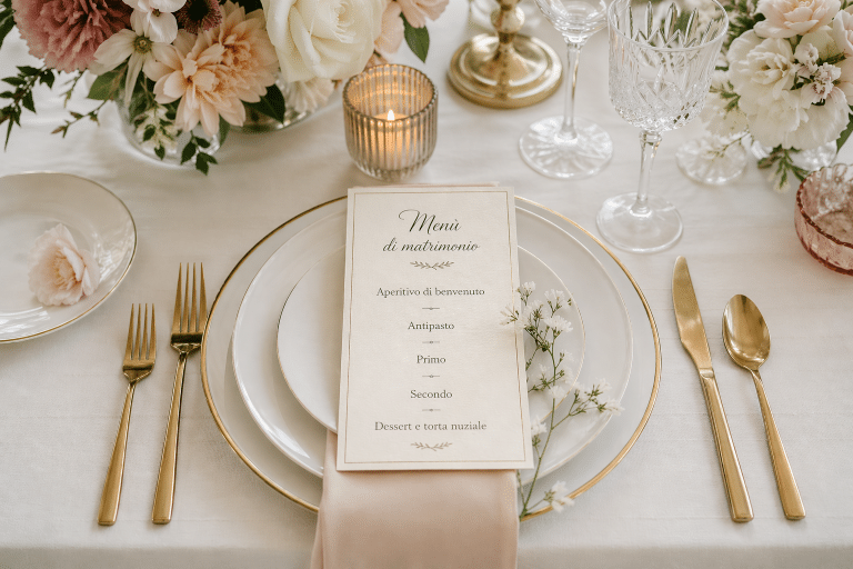 menù di matrimonio