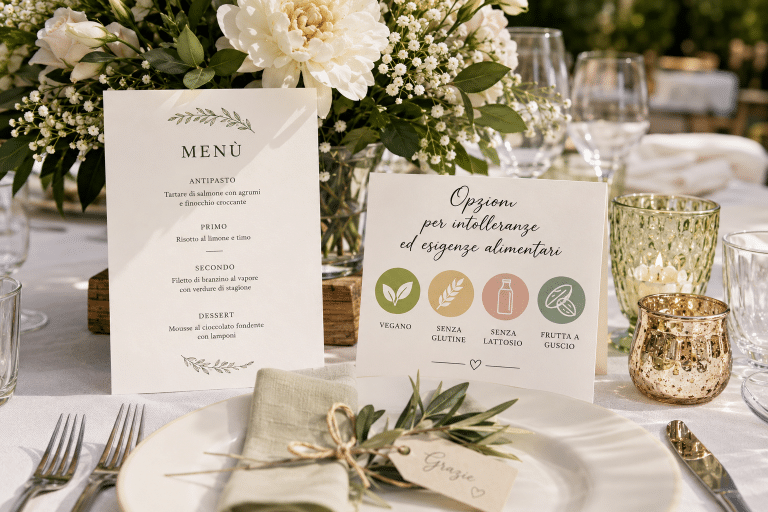 intolleranze e diete al matrimonio