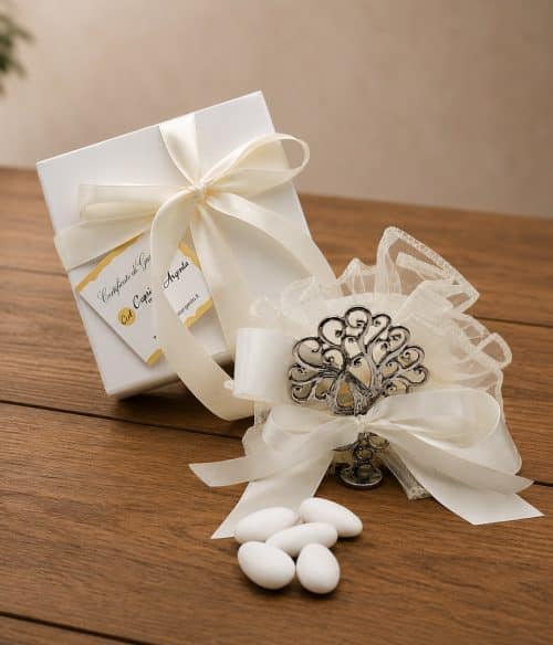 Bomboniera in promozione con albero della vita con confetti