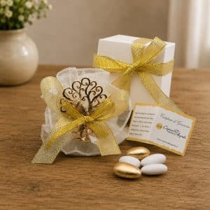 bomboniera nozze d'oro con albero della vita in offerta